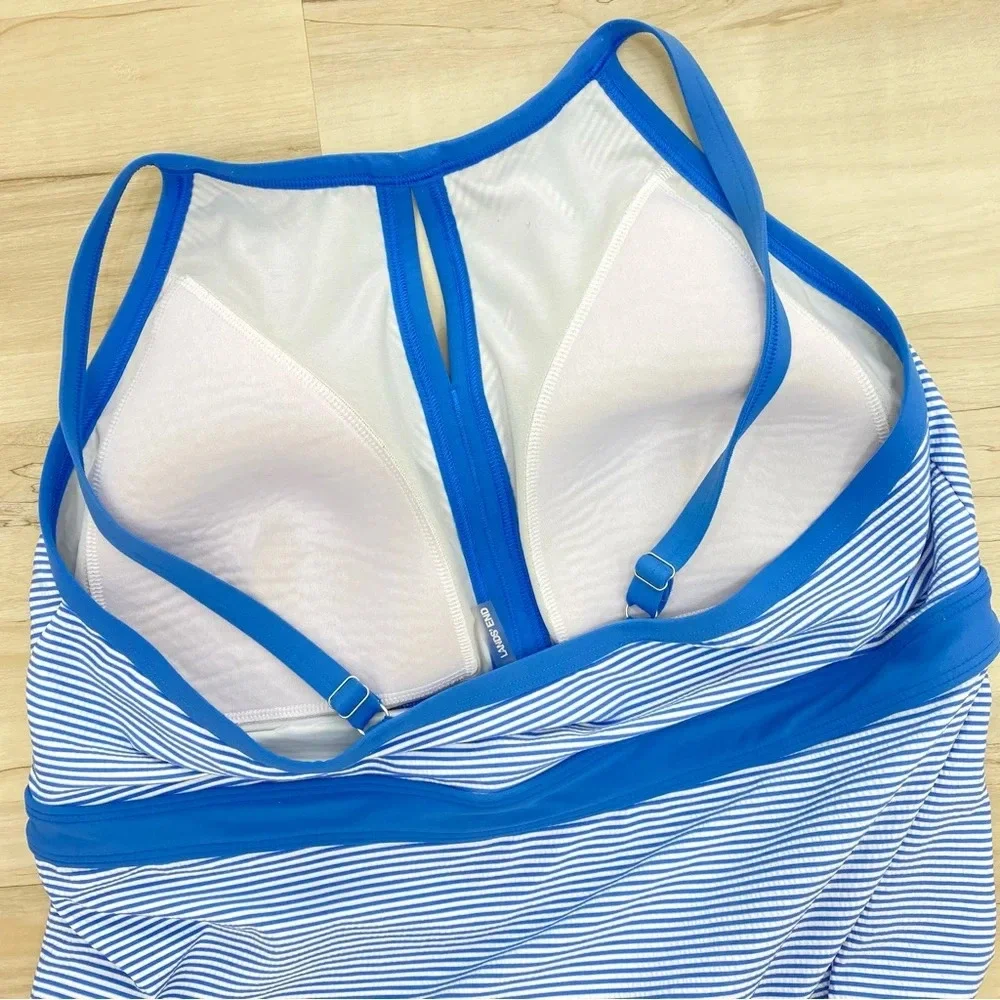 Lands end Keyhole high neck modest tankini top adjustable straps Sz 18 plus